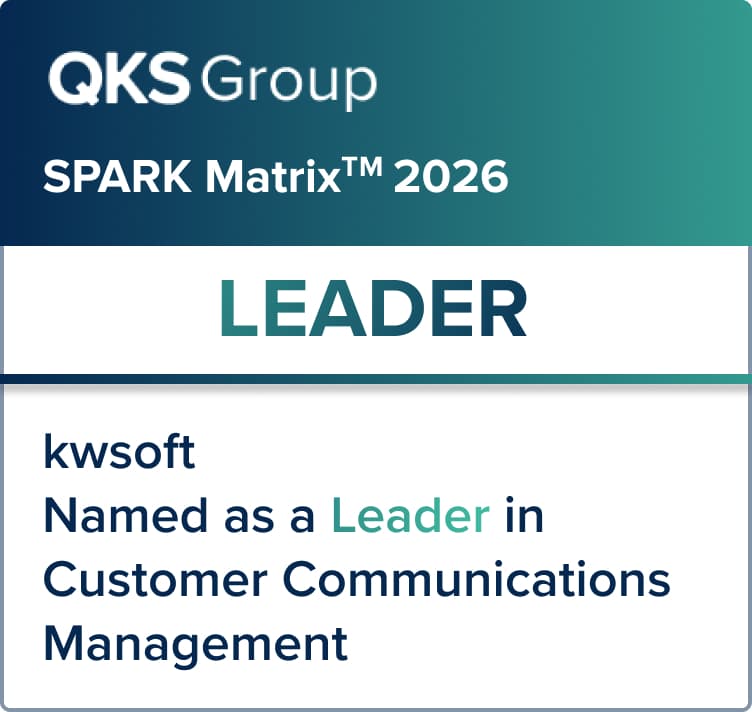 Odznak kwsoft QKS Spark Matrix Leader CCM 2026